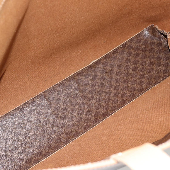 CELINE Macadam Canvas Tote Bag PVC Leather Brown Gold Auth ka4407