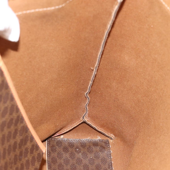CELINE Macadam Canvas Tote Bag PVC Leather Brown Gold Auth ka4407