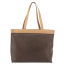 CELINE Macadam Canvas Tote Bag PVC Leather Brown Gold Auth ka4407-2