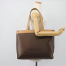 CELINE Macadam Canvas Tote Bag PVC Leather Brown Gold Auth ka4407-20