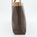 CELINE Macadam Canvas Tote Bag PVC Leather Brown Gold Auth ka4407-4