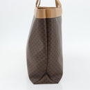 CELINE Macadam Canvas Tote Bag PVC Leather Brown Gold Auth ka4407-5