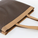 CELINE Macadam Canvas Tote Bag PVC Leather Brown Gold Auth ka4407-6