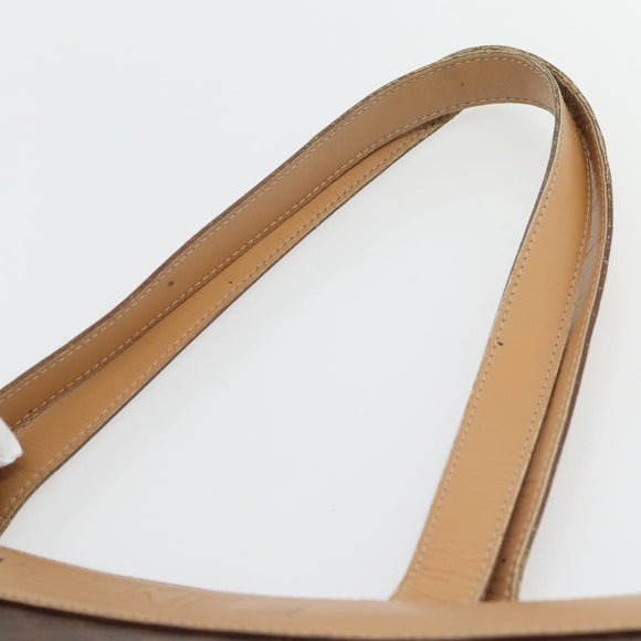 CELINE Macadam Canvas Tote Bag PVC Leather Brown Gold Auth ka4407