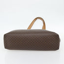 CELINE Macadam Canvas Tote Bag PVC Leather Brown Gold Auth ka4407-9