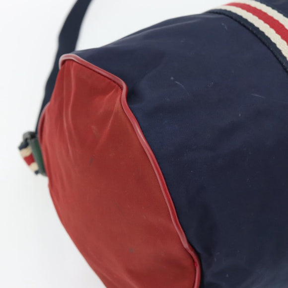 GUCCI Hand Bag Nylon 2way Navy Red 189657 Auth ka4408