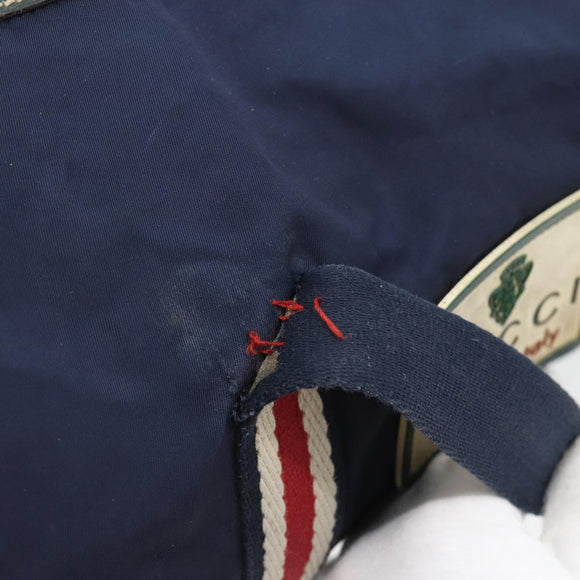 GUCCI Hand Bag Nylon 2way Navy Red 189657 Auth ka4408