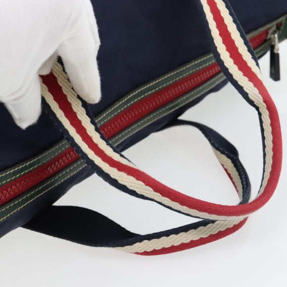 GUCCI Hand Bag Nylon 2way Navy Red 189657 Auth ka4408