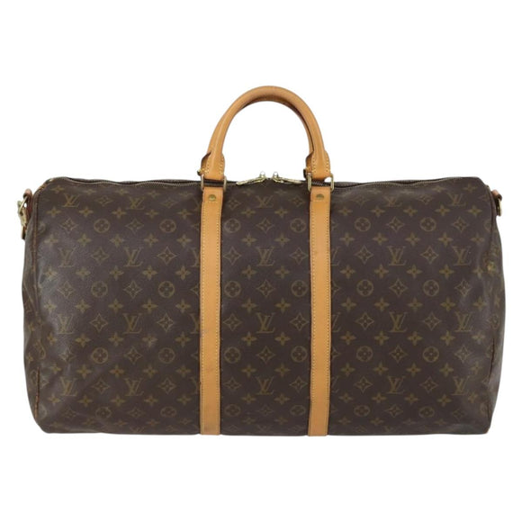 LOUIS VUITTON Monogram Keepall Bandouliere 55 Boston Bag M41414 LV Auth ka441
