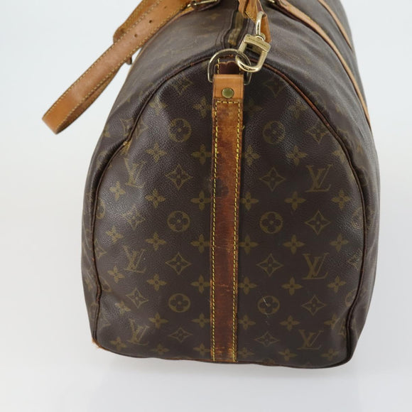 LOUIS VUITTON Monogram Keepall Bandouliere 55 Boston Bag M41414 LV Auth ka441
