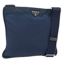 PRADA Shoulder Bag Nylon Navy Silver Auth ka4414A-1