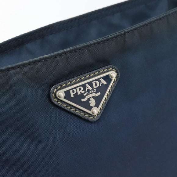 PRADA Shoulder Bag Nylon Navy Silver Auth ka4414A