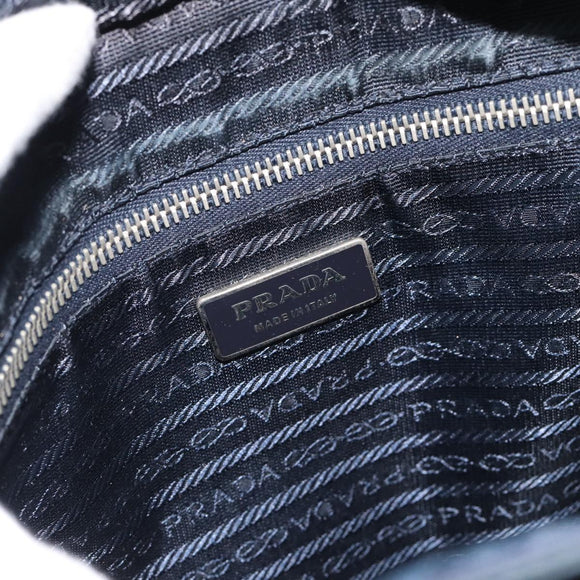 PRADA Shoulder Bag Nylon Navy Silver Auth ka4414A