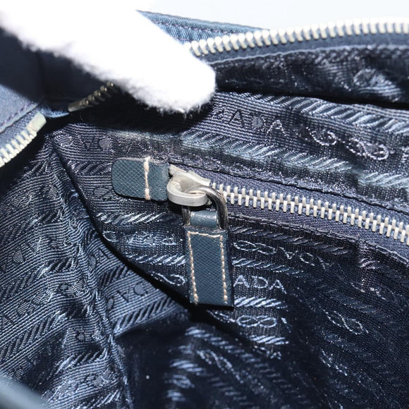PRADA Shoulder Bag Nylon Navy Silver Auth ka4414A