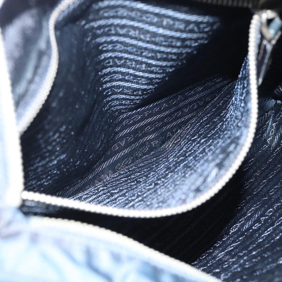 PRADA Shoulder Bag Nylon Navy Silver Auth ka4414A