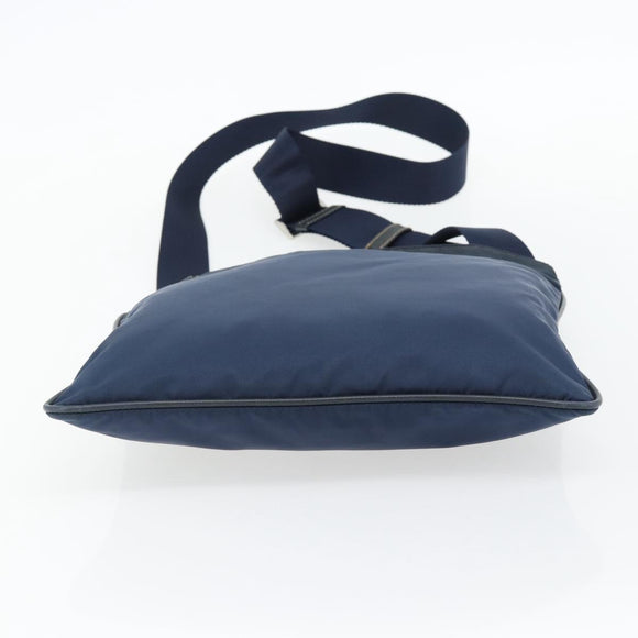 PRADA Shoulder Bag Nylon Navy Silver Auth ka4414A