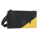 FENDI Bugs Monster Shoulder Bag Leather Black Silver Auth ka4417M-1