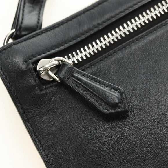 FENDI Bugs Monster Schoudertas Leer Zwart Zilver Auth ka4417M