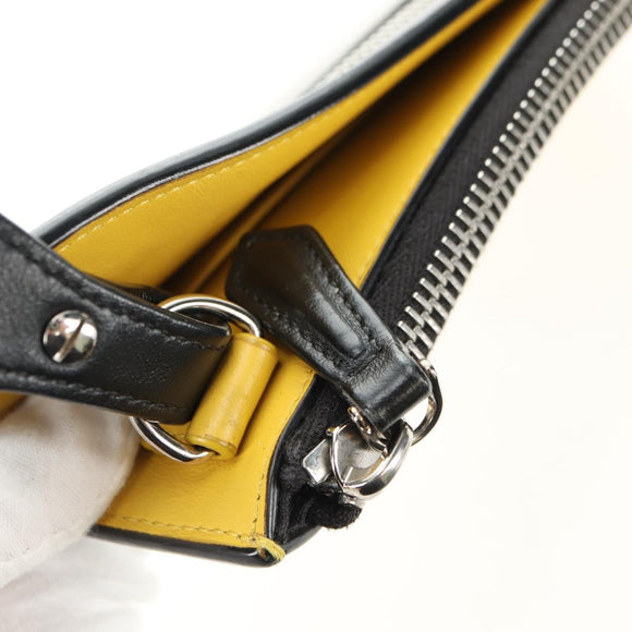 FENDI Bugs Monster Schoudertas Leer Zwart Zilver Auth ka4417M
