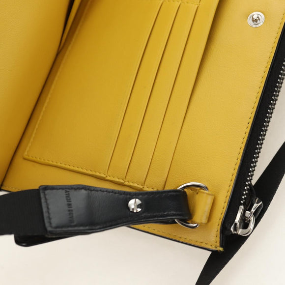 FENDI Bugs Monster Schoudertas Leer Zwart Zilver Auth ka4417M