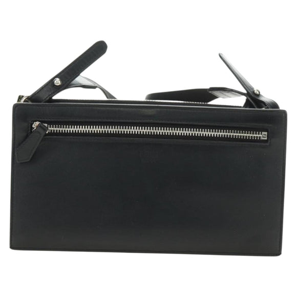 FENDI Bugs Monster Schoudertas Leer Zwart Zilver Auth ka4417M