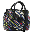 Gianni Versace Hand Bag Leather 2way Multicolor Silver Auth ka4419-1