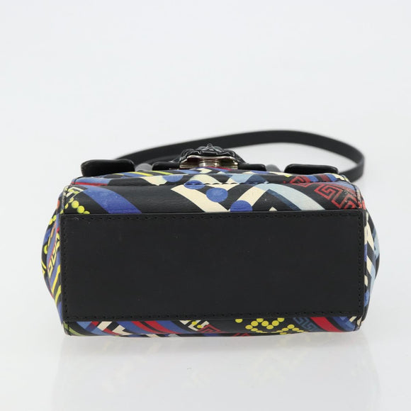 Gianni Versace Hand Bag Leather 2way Multicolor Silver Auth ka4419