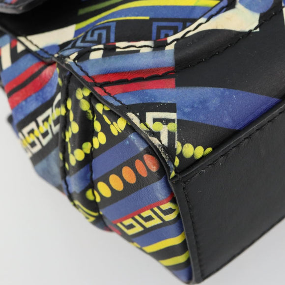 Gianni Versace Hand Bag Leather 2way Multicolor Silver Auth ka4419