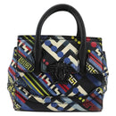 Gianni Versace Hand Bag Leather 2way Multicolor Silver Auth ka4419-2