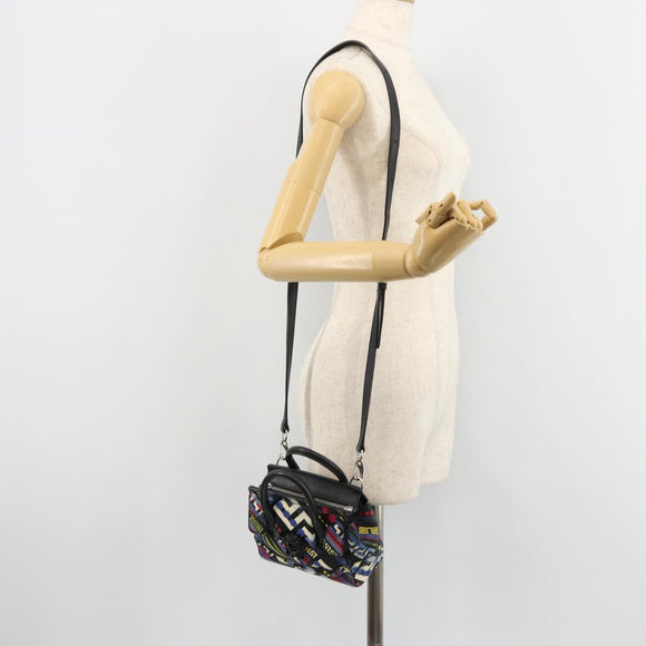 Gianni Versace Hand Bag Leather 2way Multicolor Silver Auth ka4419
