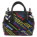 Gianni Versace Hand Bag Leather 2way Multicolor Silver Auth ka4419-3