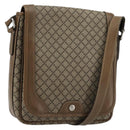 GUCCI Diamante Shoulder Bag Canvas Leather Brown Silver 295679 Auth ka4421-1