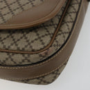 GUCCI Diamante Shoulder Bag Canvas Leather Brown Silver 295679 Auth ka4421-9