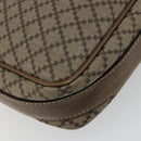GUCCI Diamante Shoulder Bag Canvas Leather Brown Silver 295679 Auth ka4421-16
