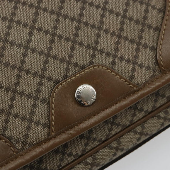 GUCCI Diamante Shoulder Bag Canvas Leather Brown Silver 295679 Auth ka4421