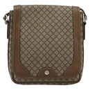 GUCCI Diamante Shoulder Bag Canvas Leather Brown Silver 295679 Auth ka4421-13