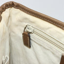 GUCCI Diamante Shoulder Bag Canvas Leather Brown Silver 295679 Auth ka4421-21