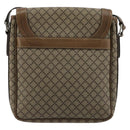 GUCCI Diamante Shoulder Bag Canvas Leather Brown Silver 295679 Auth ka4421-2