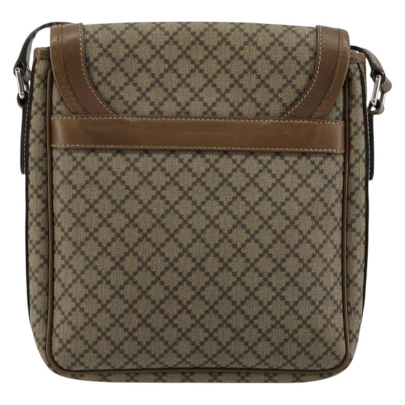 GUCCI Diamante Shoulder Bag Canvas Leather Brown Silver 295679 Auth ka4421