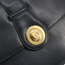 GUCCI Hand Bag Leather Navy Gold Auth ka4422-17