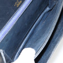 GUCCI Hand Bag Leather Navy Gold Auth ka4422-11