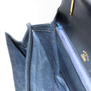 GUCCI Hand Bag Leather Navy Gold Auth ka4422-20