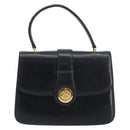 GUCCI Hand Bag Leather Navy Gold Auth ka4422-13