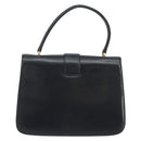 GUCCI Hand Bag Leather Navy Gold Auth ka4422-2
