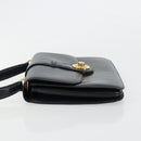 GUCCI Hand Bag Leather Navy Gold Auth ka4422-4