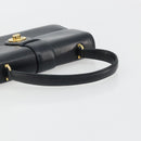 GUCCI Hand Bag Leather Navy Gold Auth ka4422-7