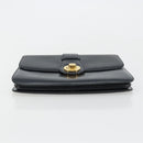GUCCI Hand Bag Leather Navy Gold Auth ka4422-5