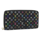 LOUIS VUITTON Monogram Multicolore Zippy Geldbörse Schwarz M60243 LV Auth ka4424-1