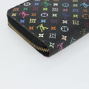 LOUIS VUITTON Monogram Multicolore Zippy Geldbörse Schwarz M60243 LV Auth ka4424-16
