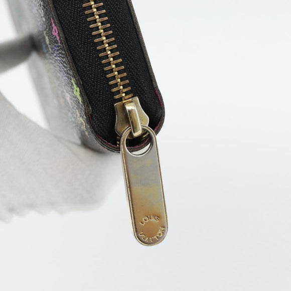 LOUIS VUITTON Monogram Multicolore Zippy Geldbörse Schwarz M60243 LV Auth ka4424